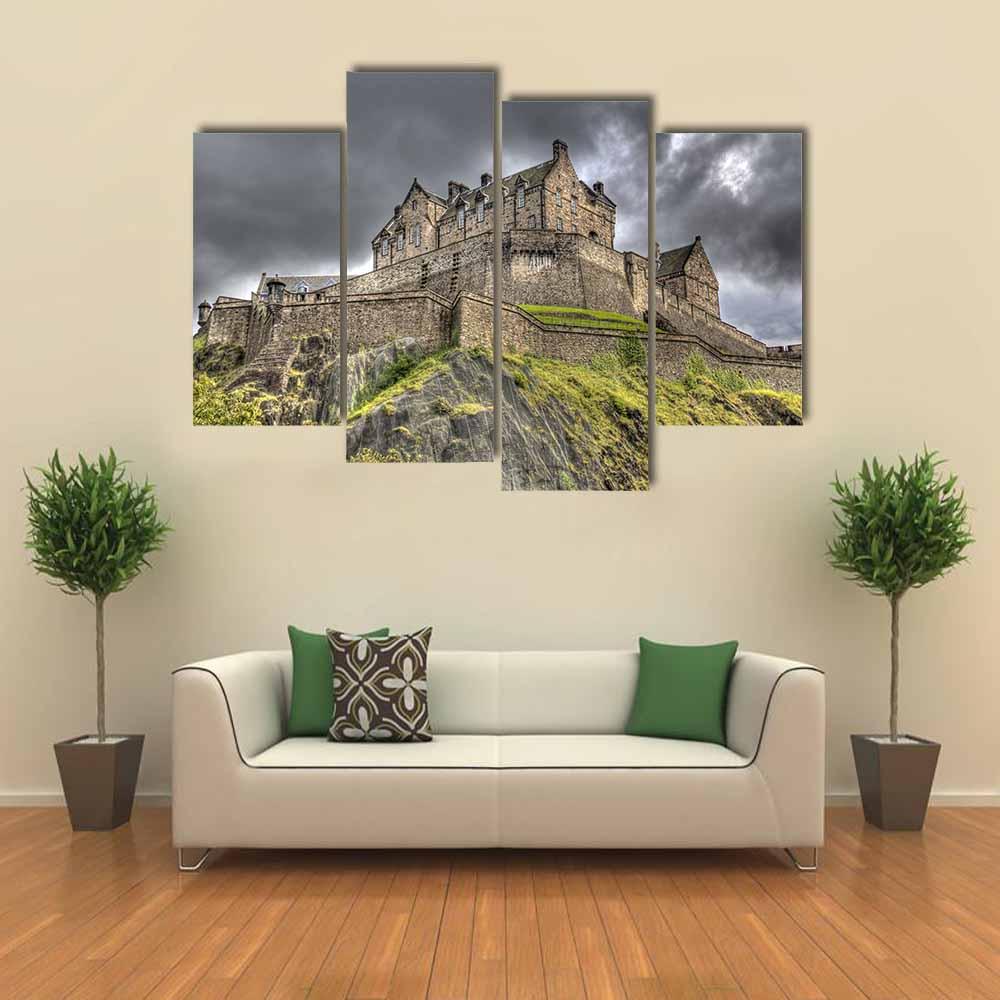 Edinburgh Castle Scotland Canvas Wall Art-4 Pop-Gallery Wrap-34" x 20"-Tiaracle