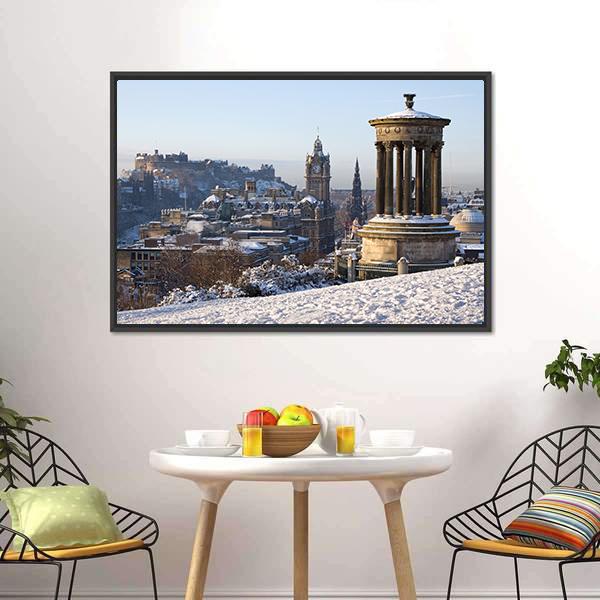 Edinburgh City Canvas Wall Art-1 Piece-Floating Frame-24" x 16"-Tiaracle