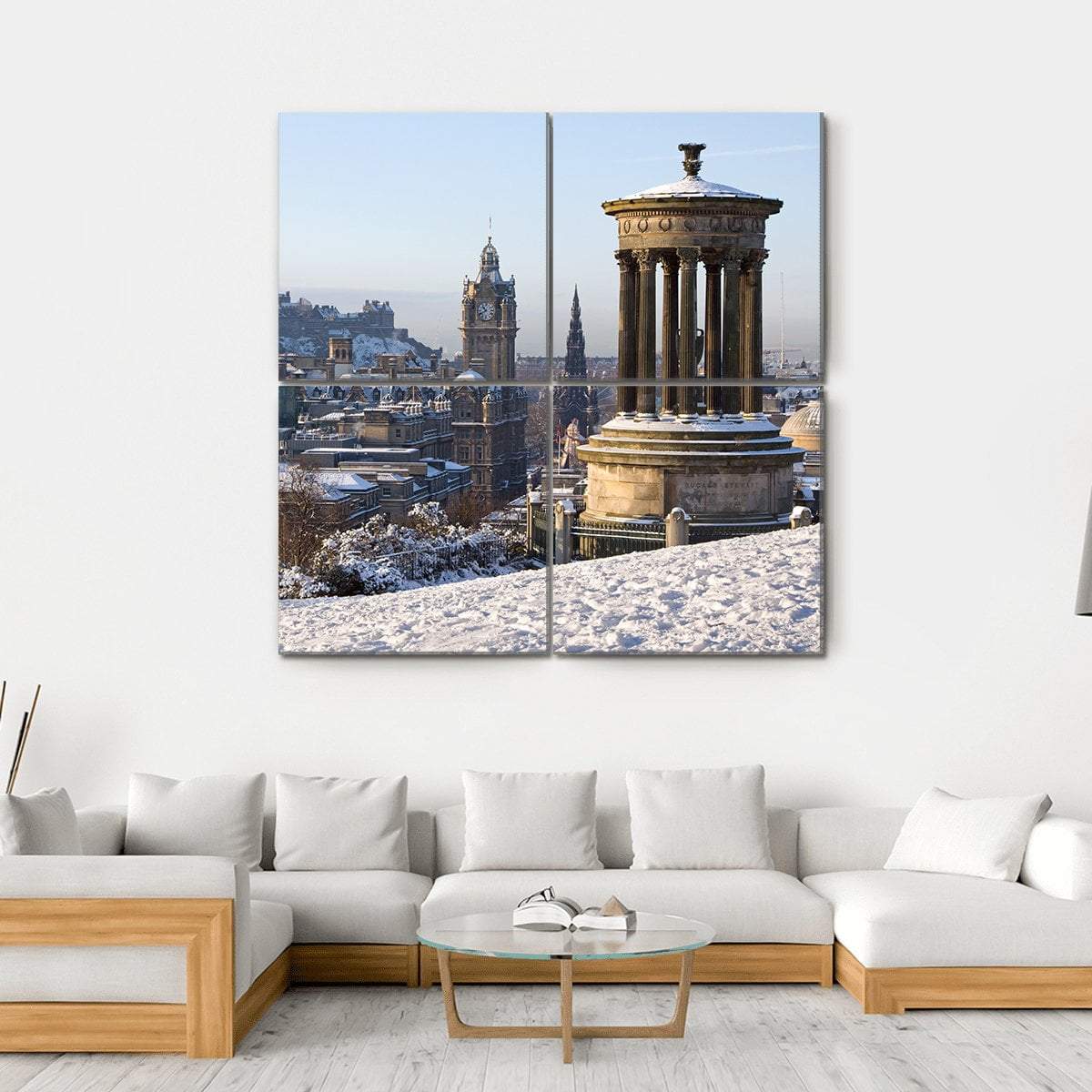 Edinburgh City Canvas Wall Art-4 Square-Gallery Wrap-17" x 17"-Tiaracle