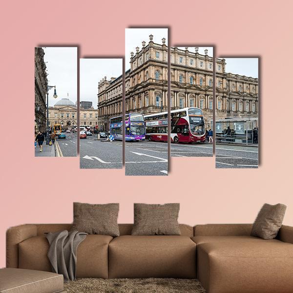 Edinburgh City View Scotland Canvas Wall Art-5 Pop-Gallery Wrap-47" x 32"-Tiaracle