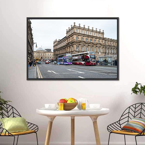 Edinburgh City View Scotland Canvas Wall Art-1 Piece-Floating Frame-24" x 16"-Tiaracle