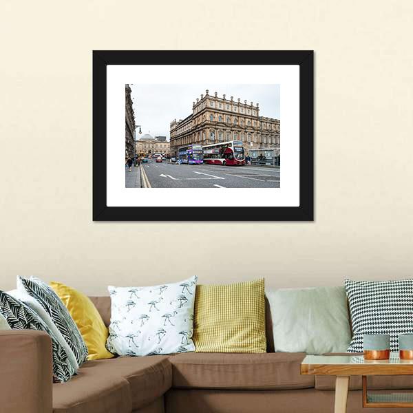 Edinburgh City View Scotland Canvas Wall Art-1 Piece-Framed Print-20" x 16"-Tiaracle