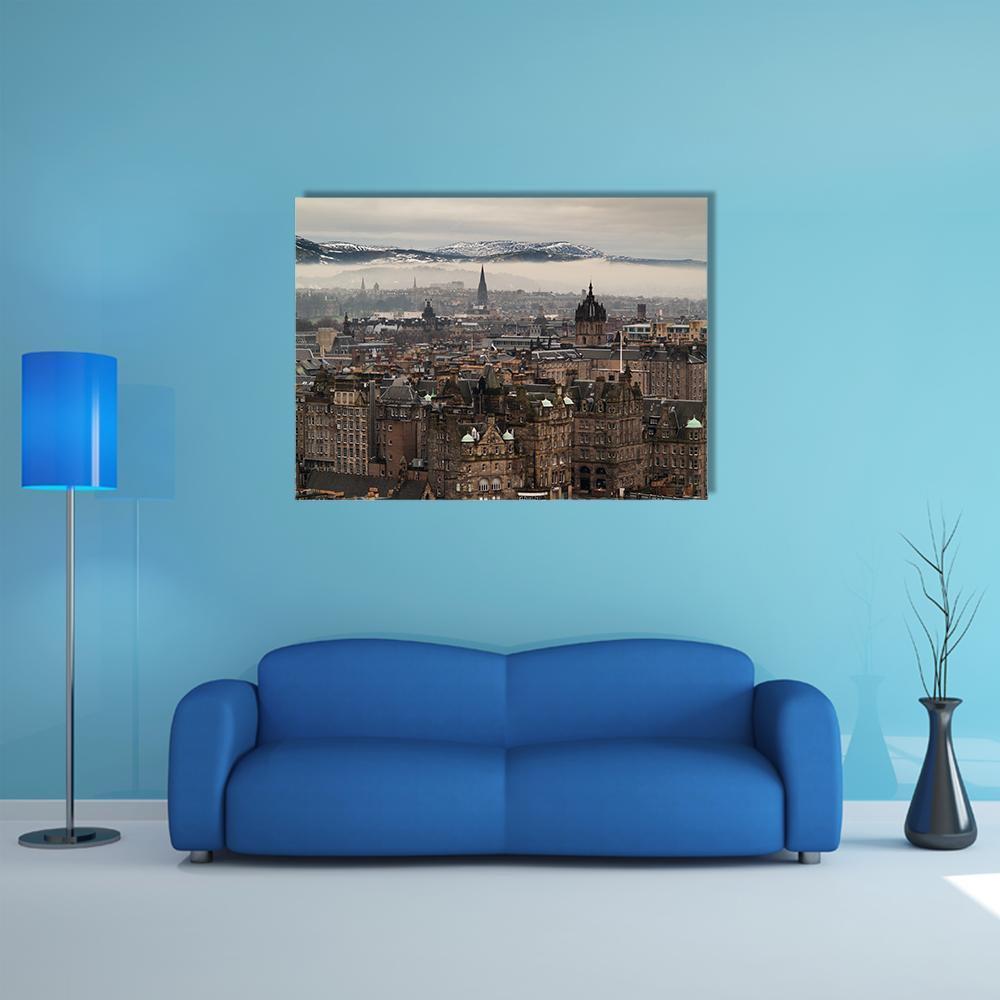 Edinburgh Cityscape Canvas Wall Art-1 Piece-Gallery Wrap-48" x 32"-Tiaracle