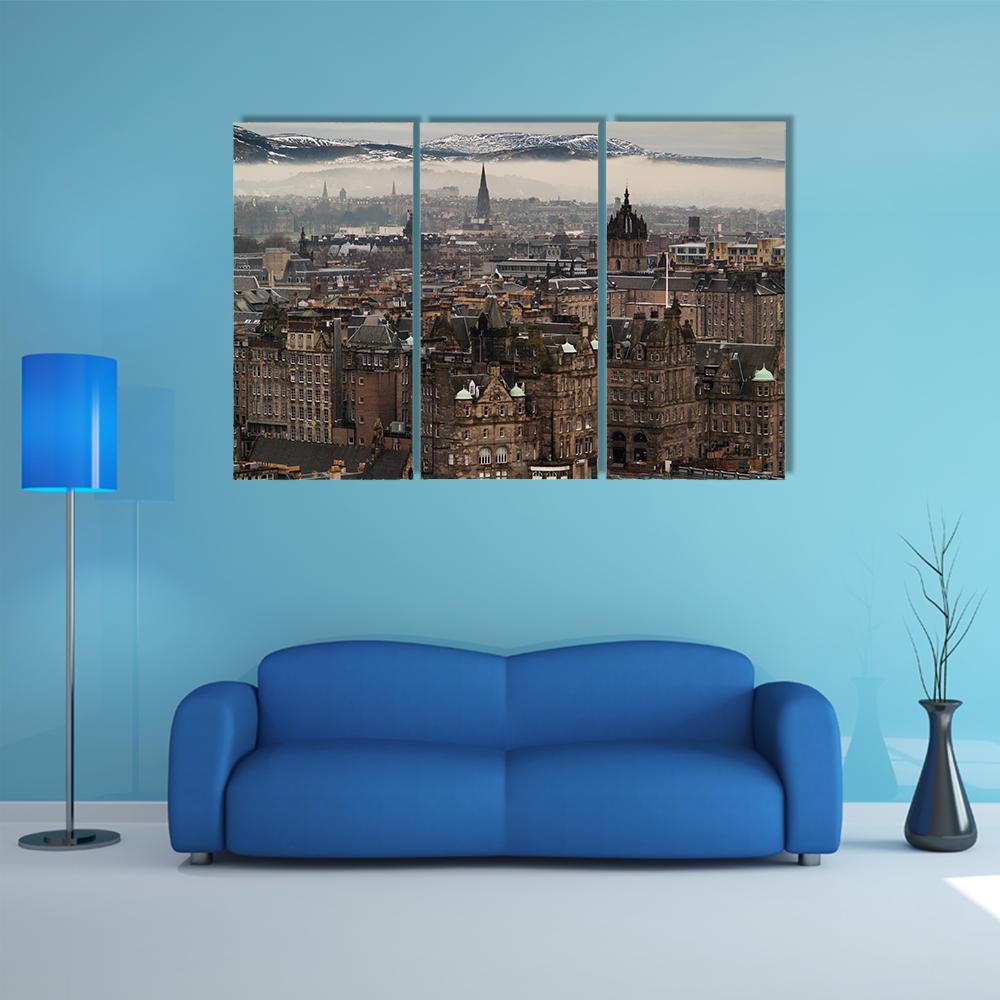 Edinburgh Cityscape Canvas Wall Art-3 Horizontal-Gallery Wrap-37" x 24"-Tiaracle