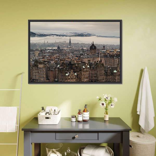 Edinburgh Cityscape Canvas Wall Art-3 Horizontal-Gallery Wrap-25" x 16"-Tiaracle