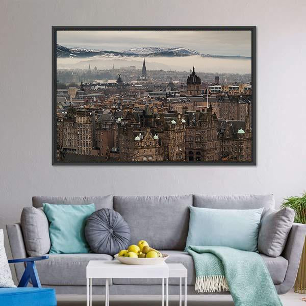 Edinburgh Cityscape Canvas Wall Art-3 Horizontal-Gallery Wrap-25" x 16"-Tiaracle