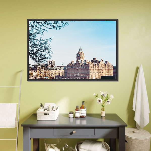 Edinburgh Old Town Houses Canvas Wall Art-3 Horizontal-Gallery Wrap-25" x 16"-Tiaracle