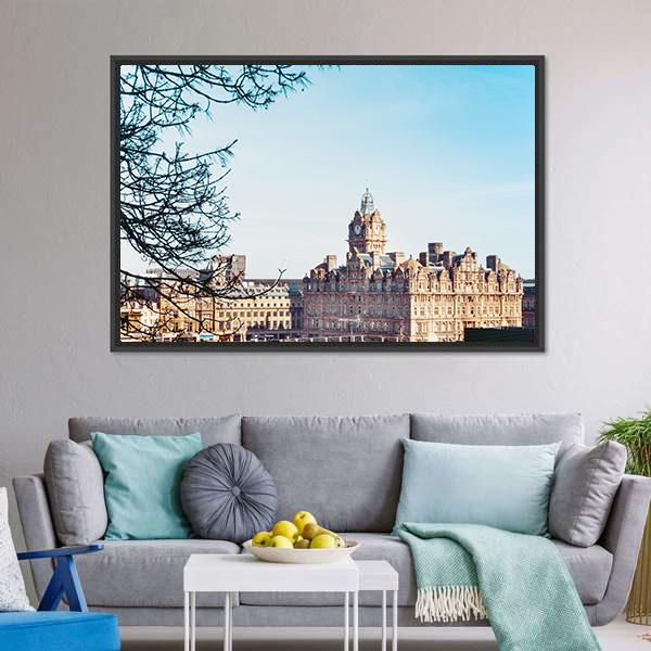 Edinburgh Old Town Houses Canvas Wall Art-3 Horizontal-Gallery Wrap-25" x 16"-Tiaracle