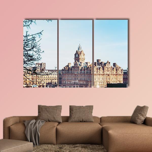 Edinburgh Old Town Houses Canvas Wall Art-3 Horizontal-Gallery Wrap-25" x 16"-Tiaracle