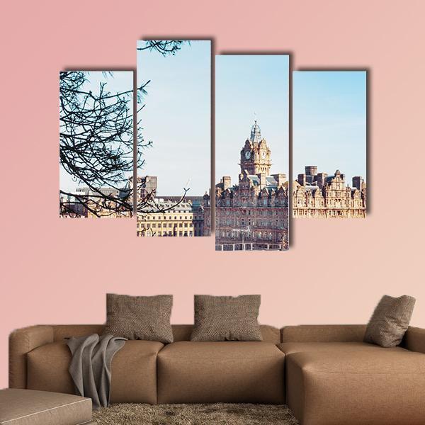 Edinburgh Old Town Houses Canvas Wall Art-4 Pop-Gallery Wrap-50" x 32"-Tiaracle