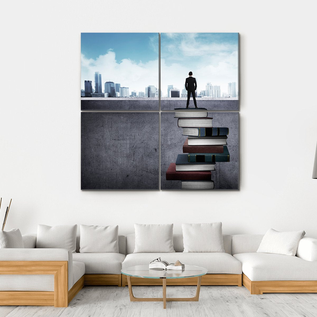 Education For Success Concept Canvas Wall Art-4 Square-Gallery Wrap-17" x 17"-Tiaracle