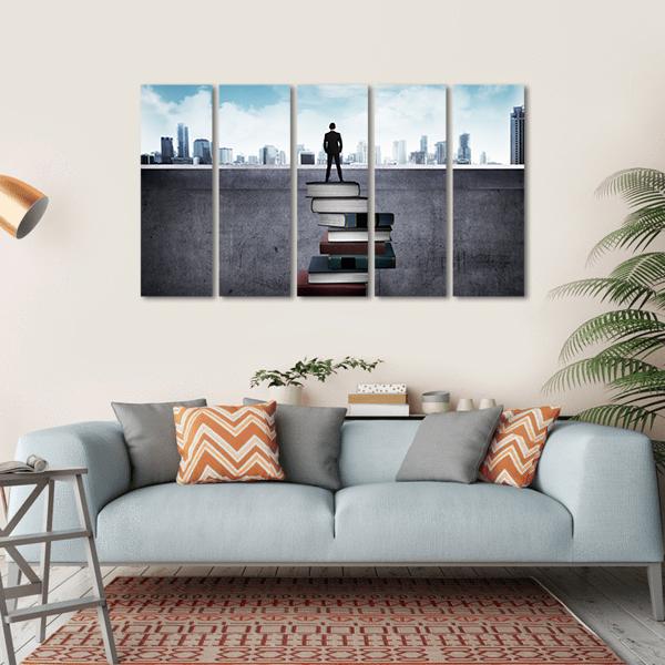 Education For Success Concept Canvas Wall Art-5 Horizontal-Gallery Wrap-22" x 12"-Tiaracle