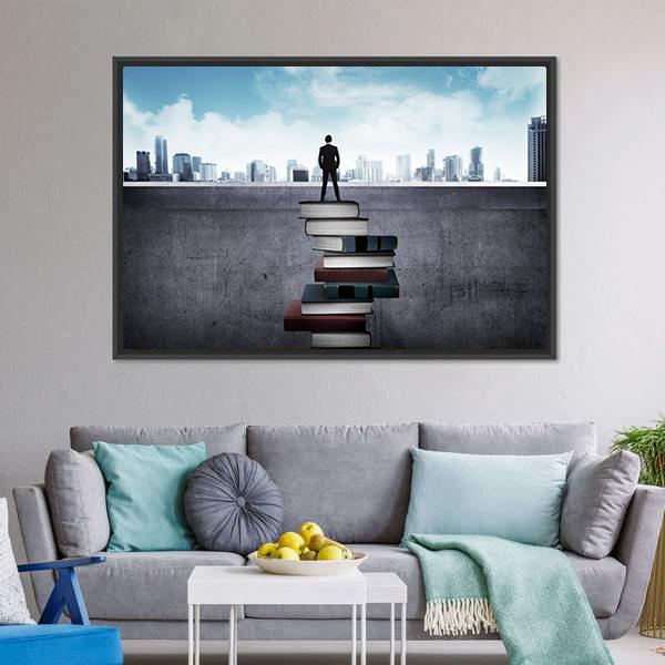 Education For Success Concept Canvas Wall Art-5 Horizontal-Gallery Wrap-22" x 12"-Tiaracle
