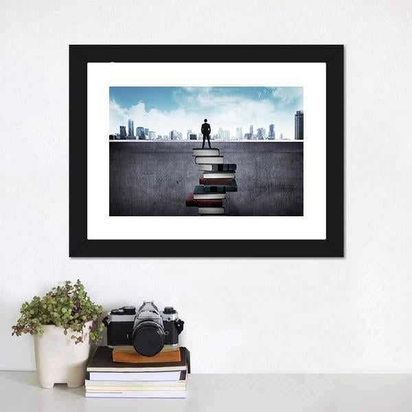 Education For Success Concept Canvas Wall Art-5 Horizontal-Gallery Wrap-22" x 12"-Tiaracle