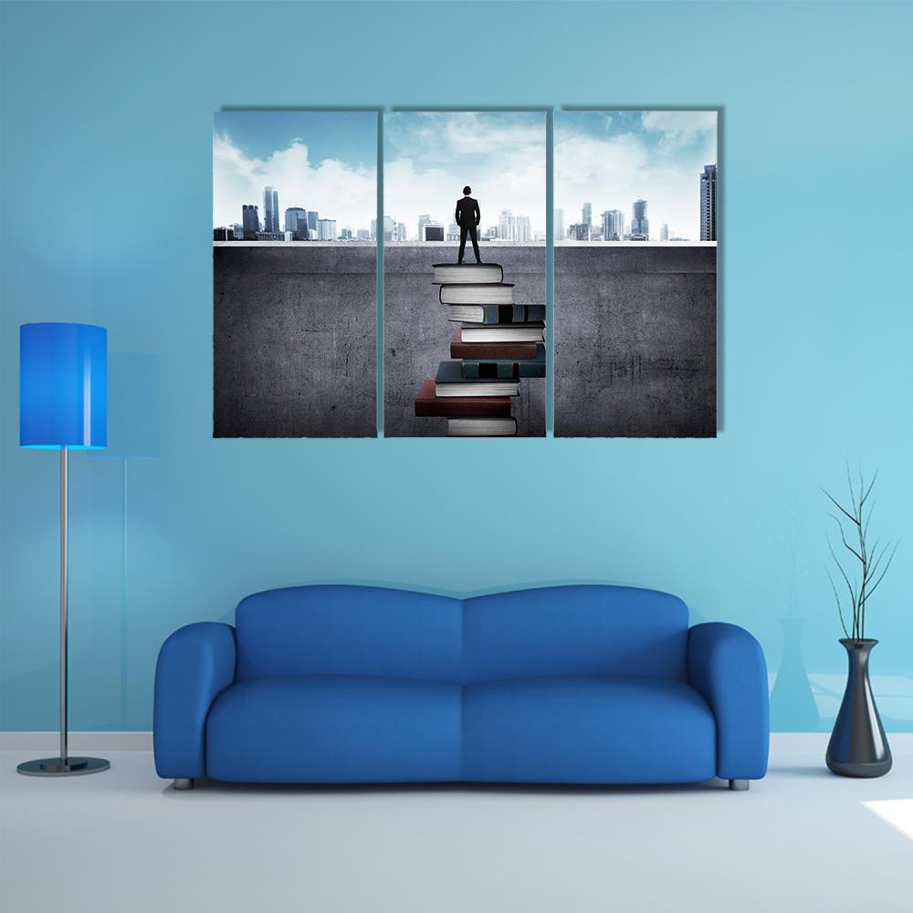 Education For Success Concept Canvas Wall Art-3 Horizontal-Gallery Wrap-37&quot; x 24&quot;-Tiaracle