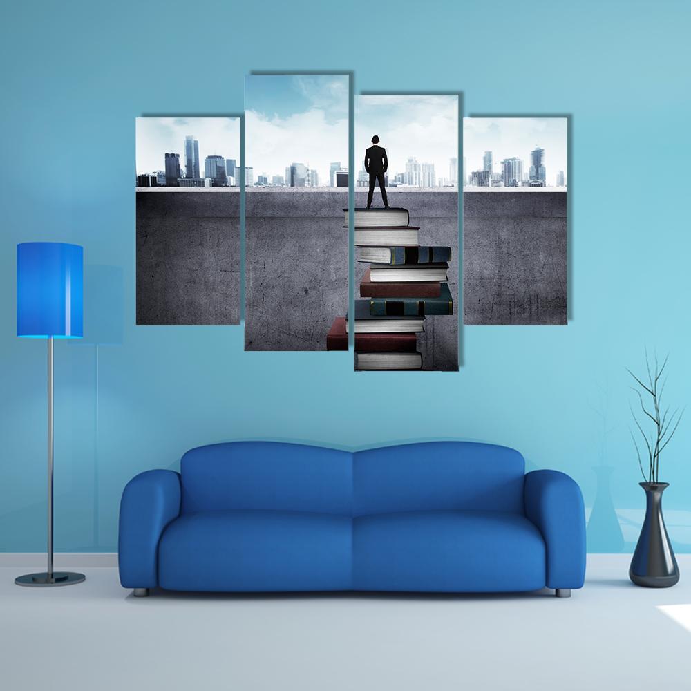 Education For Success Concept Canvas Wall Art-4 Pop-Gallery Wrap-50" x 32"-Tiaracle