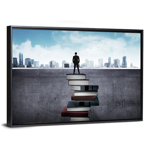 Education For Success Concept Canvas Wall Art-3 Horizontal-Gallery Wrap-25" x 16"-Tiaracle