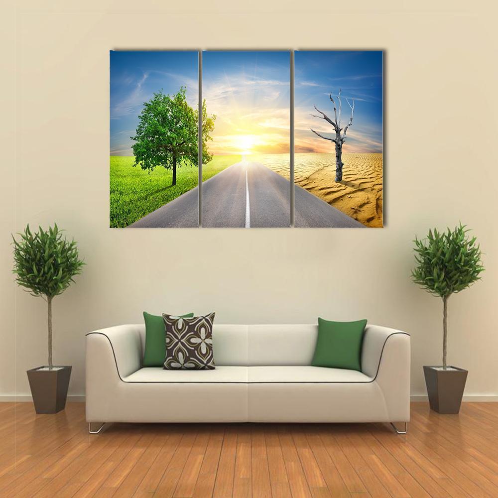 Effect Of Global Warming Canvas Wall Art-3 Horizontal-Gallery Wrap-37" x 24"-Tiaracle