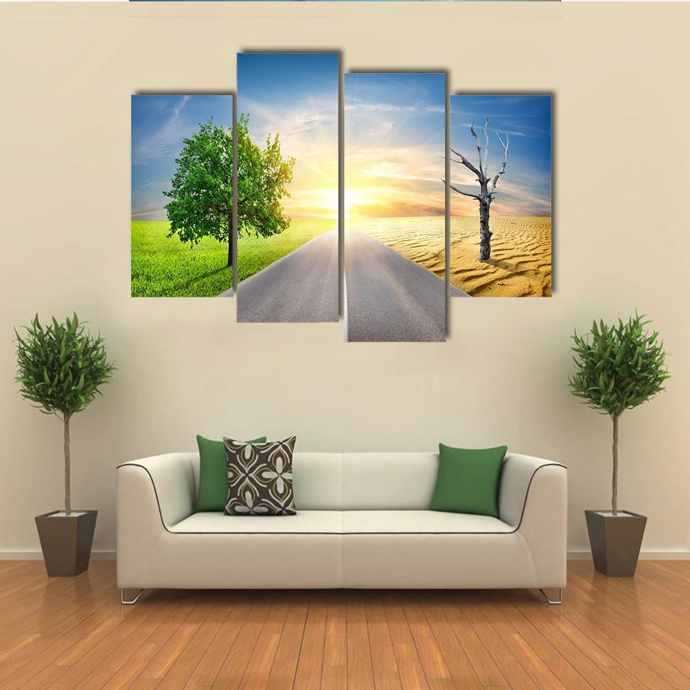 Effect Of Global Warming Canvas Wall Art-4 Pop-Gallery Wrap-50" x 32"-Tiaracle