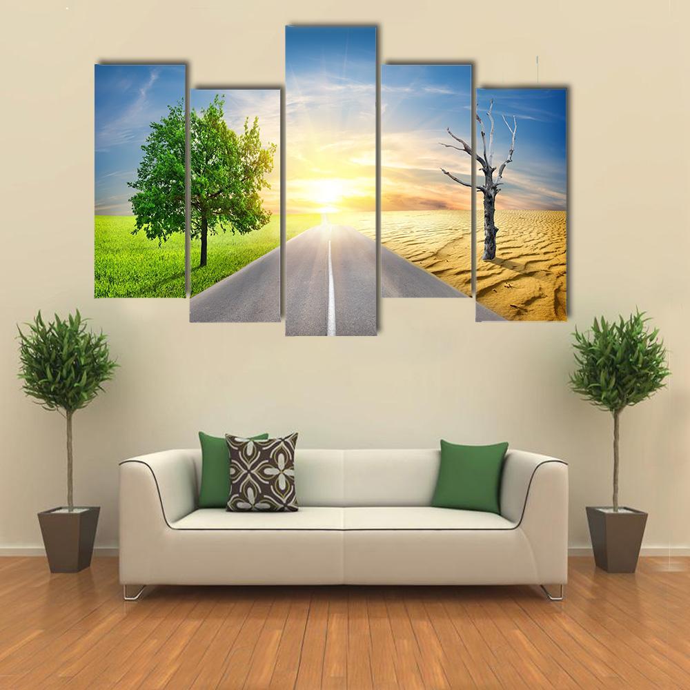 Effect Of Global Warming Canvas Wall Art-5 Pop-Gallery Wrap-47" x 32"-Tiaracle