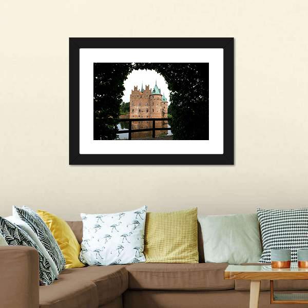 Egeskov Castle Denmark Canvas Wall Art-1 Piece-Framed Print-20" x 16"-Tiaracle
