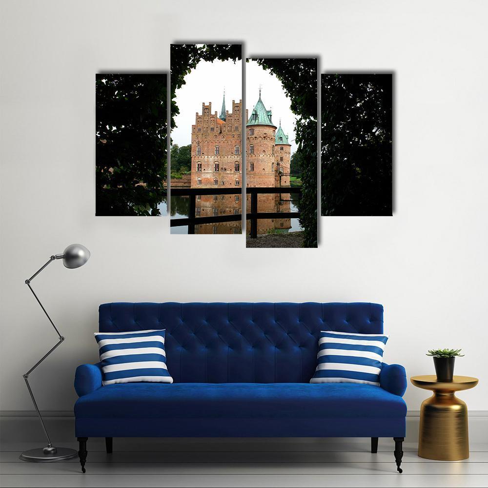 Egeskov Castle Denmark Canvas Wall Art-4 Pop-Gallery Wrap-50" x 32"-Tiaracle