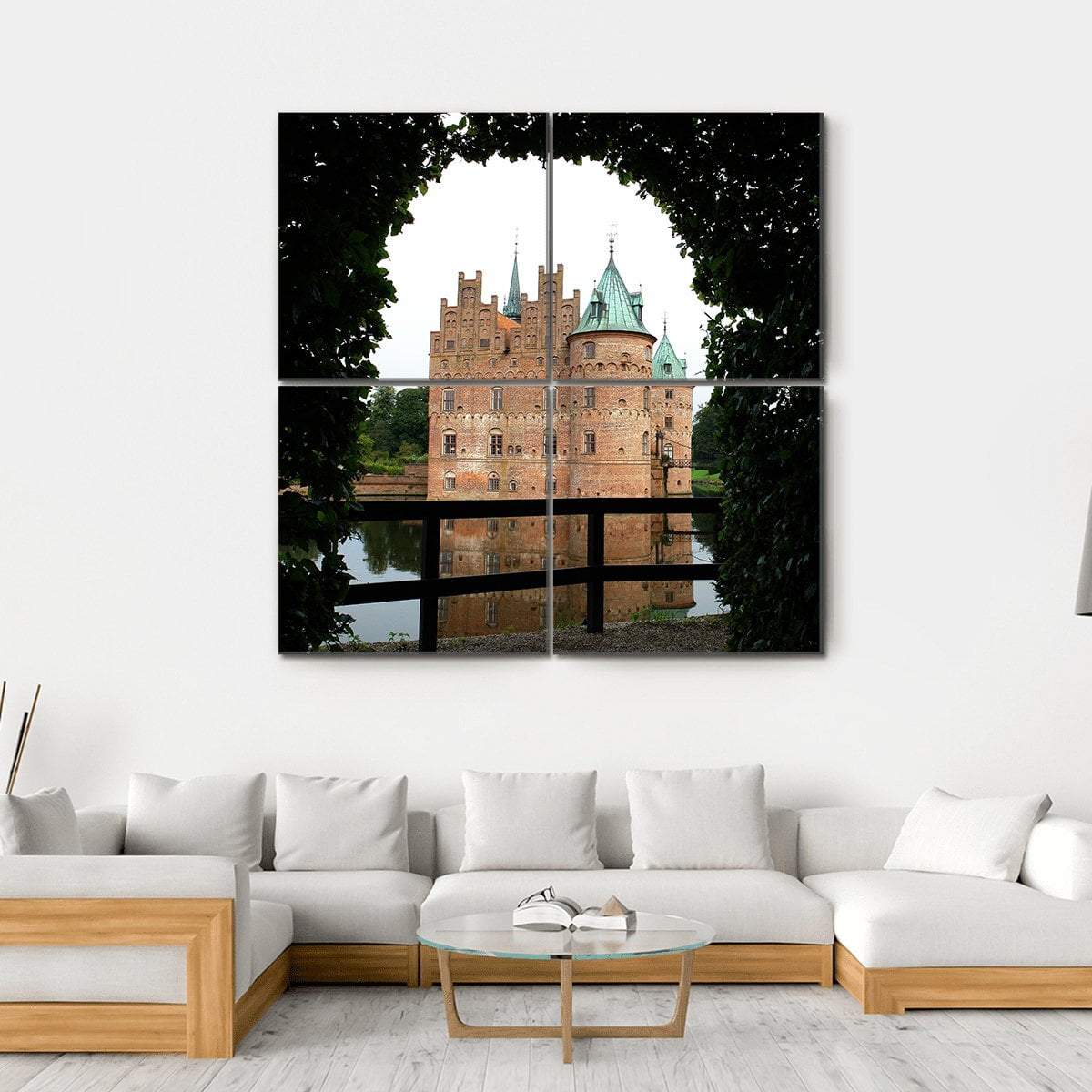 Egeskov Castle Denmark Canvas Wall Art-4 Square-Gallery Wrap-17" x 17"-Tiaracle