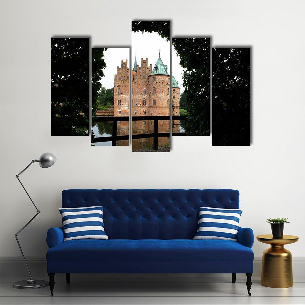 Egeskov Castle Denmark Canvas Wall Art-5 Pop-Gallery Wrap-47" x 32"-Tiaracle