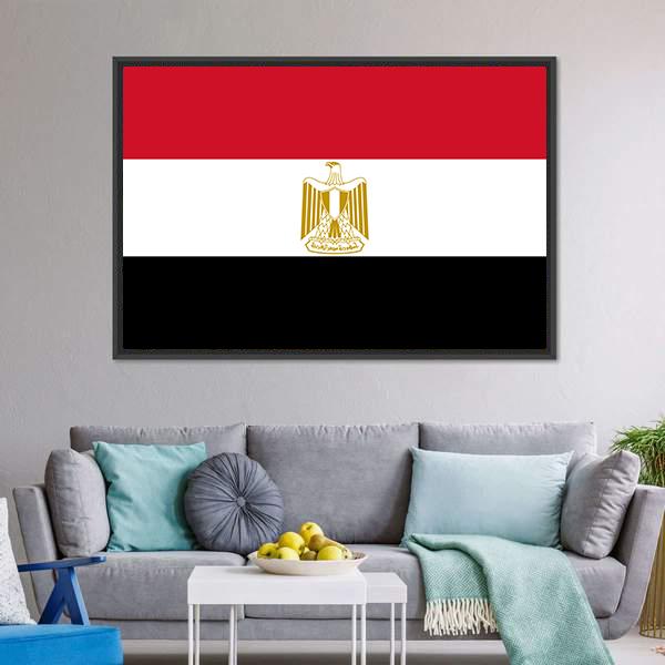 Egypt Flag Canvas Wall Art-5 Horizontal-Gallery Wrap-22" x 12"-Tiaracle