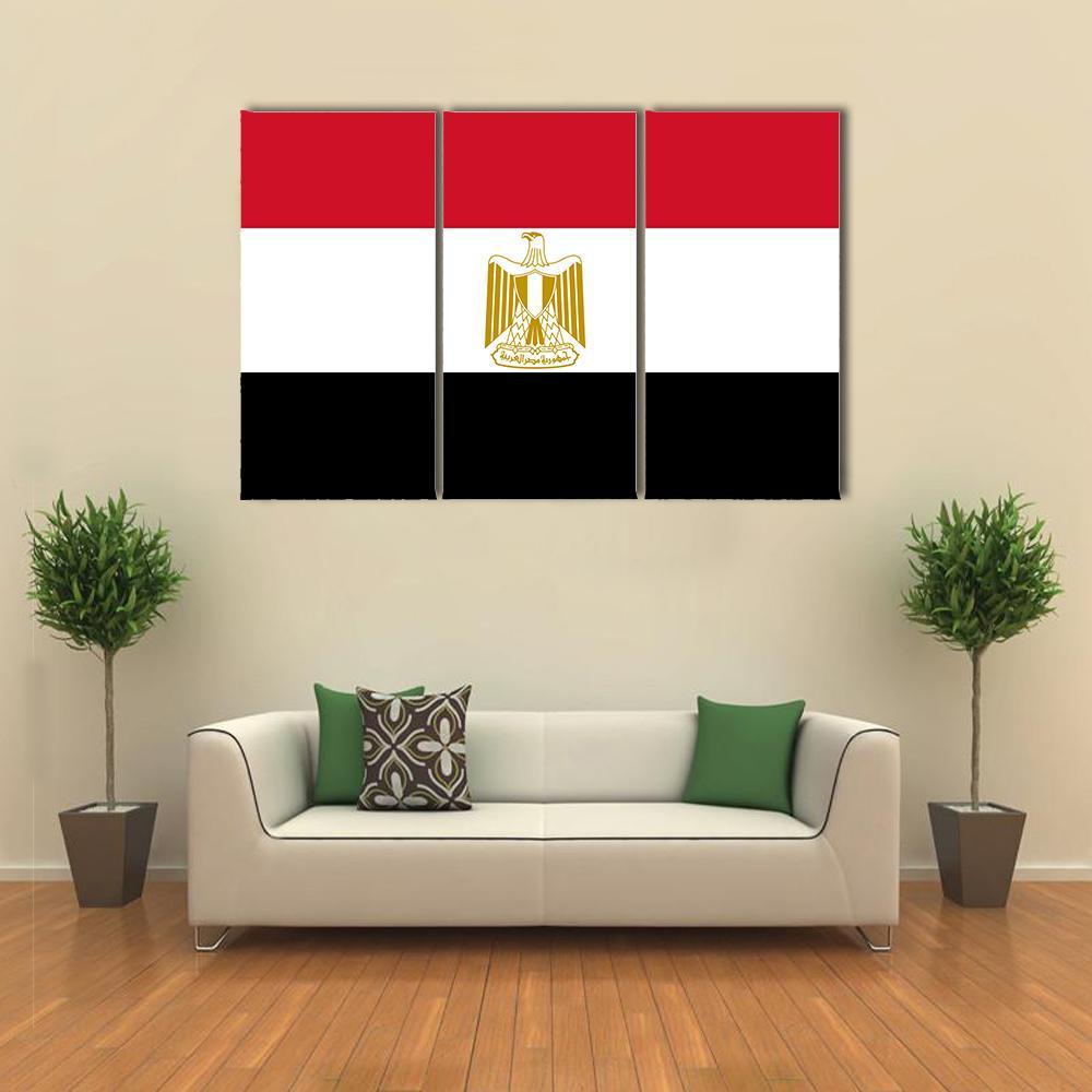 Egypt Flag Canvas Wall Art-3 Horizontal-Gallery Wrap-37" x 24"-Tiaracle