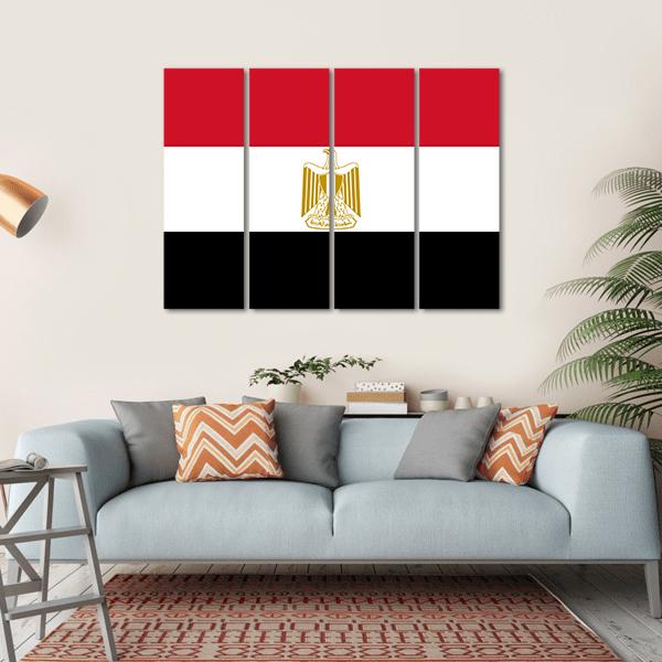 Egypt Flag Canvas Wall Art-4 Horizontal-Gallery Wrap-34" x 24"-Tiaracle