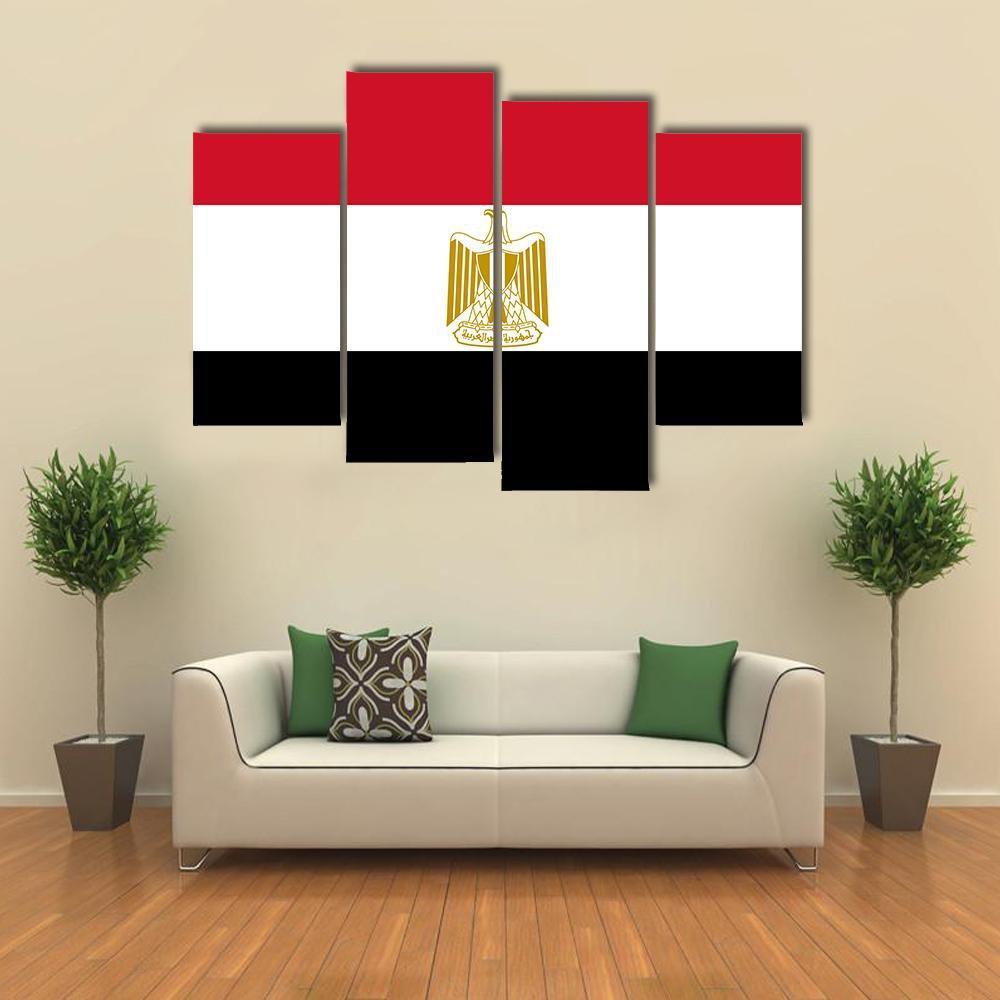 Egypt Flag Canvas Wall Art-3 Horizontal-Gallery Wrap-37" x 24"-Tiaracle