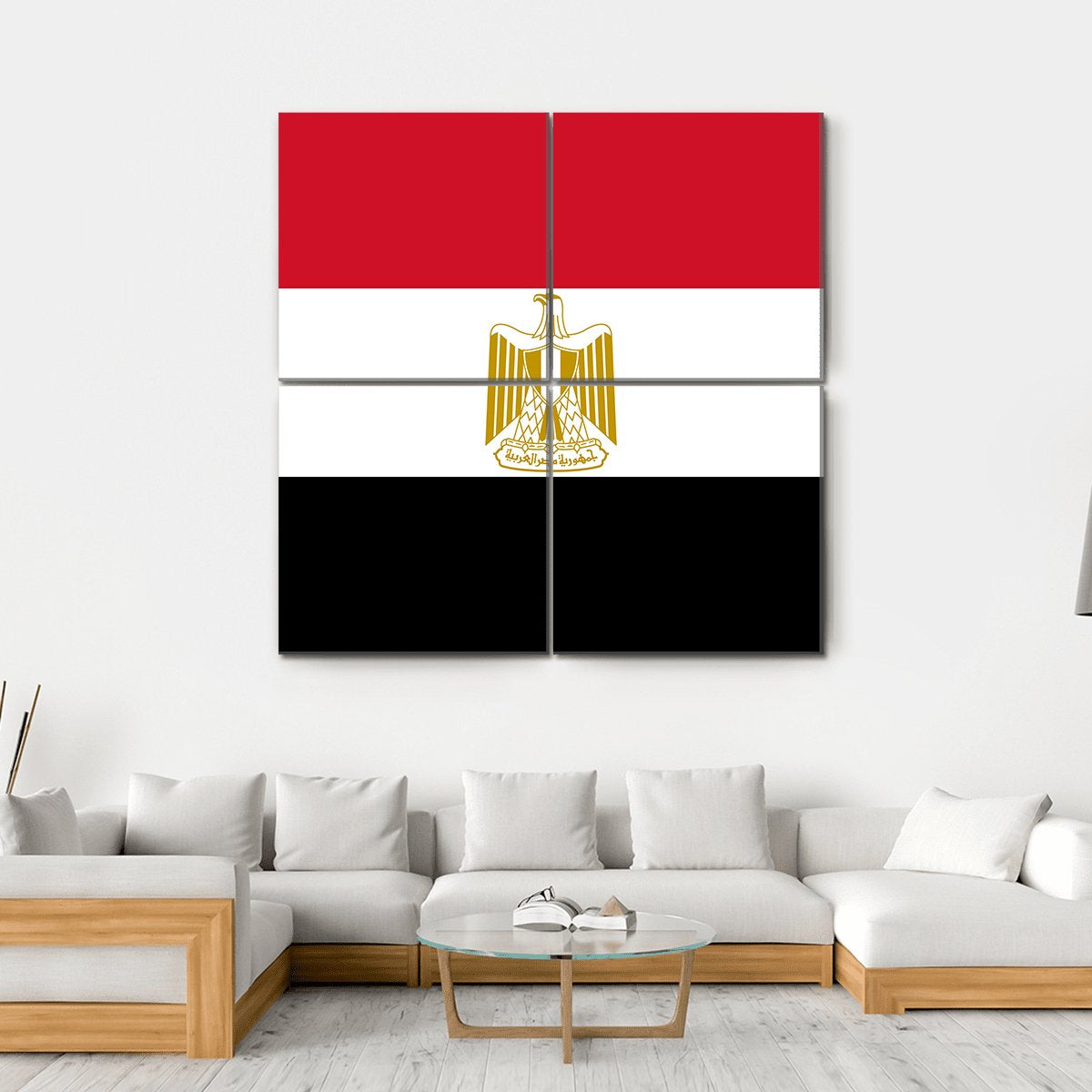 Egypt Flag Canvas Wall Art-4 Square-Gallery Wrap-17" x 17"-Tiaracle