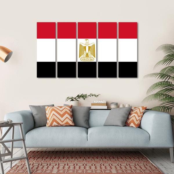 Egypt Flag Canvas Wall Art-5 Horizontal-Gallery Wrap-22" x 12"-Tiaracle