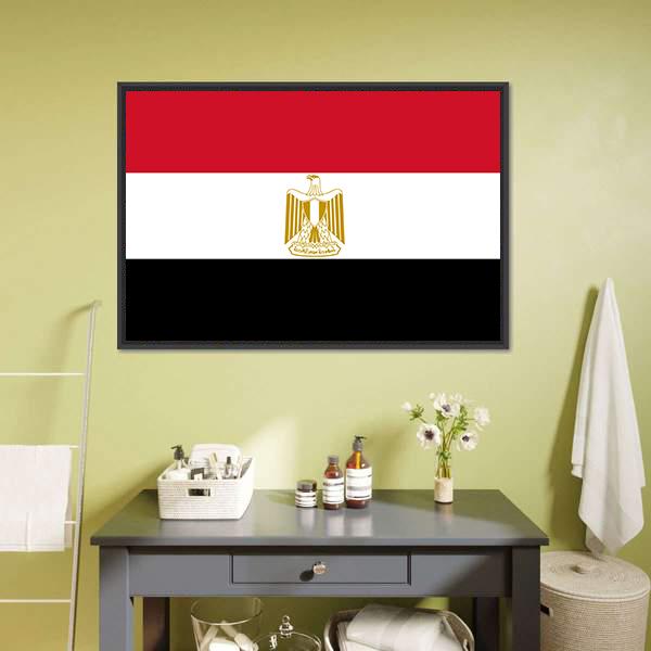 Egypt Flag Canvas Wall Art-3 Horizontal-Gallery Wrap-25" x 16"-Tiaracle
