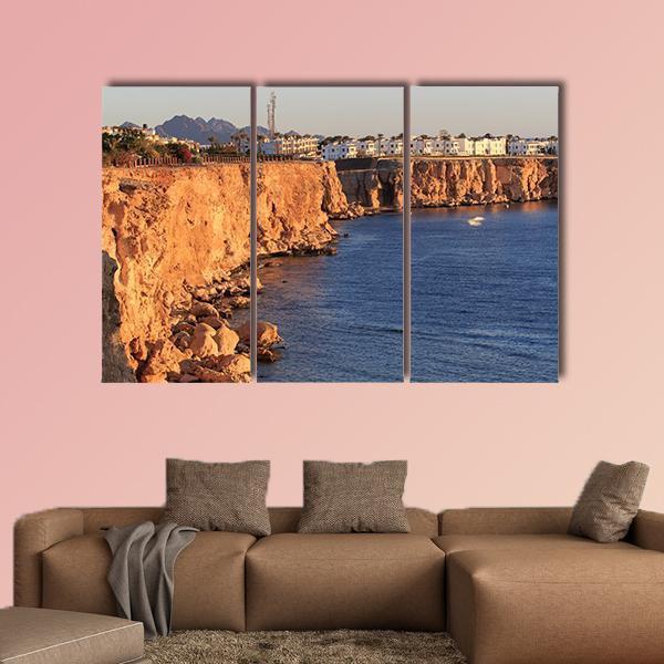 Egyptian Hotel From Red Sea Canvas Wall Art-3 Horizontal-Gallery Wrap-37" x 24"-Tiaracle