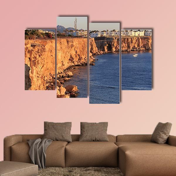 Egyptian Hotel From Red Sea Canvas Wall Art-4 Pop-Gallery Wrap-50" x 32"-Tiaracle