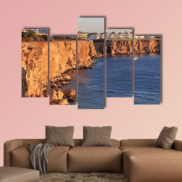 Egyptian Hotel From Red Sea Canvas Wall Art-5 Pop-Gallery Wrap-47" x 32"-Tiaracle