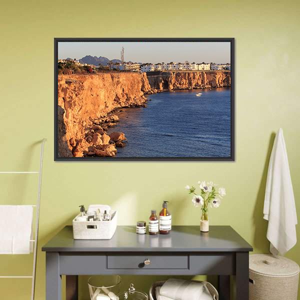 Egyptian Hotel From Red Sea Canvas Wall Art-3 Horizontal-Gallery Wrap-25" x 16"-Tiaracle