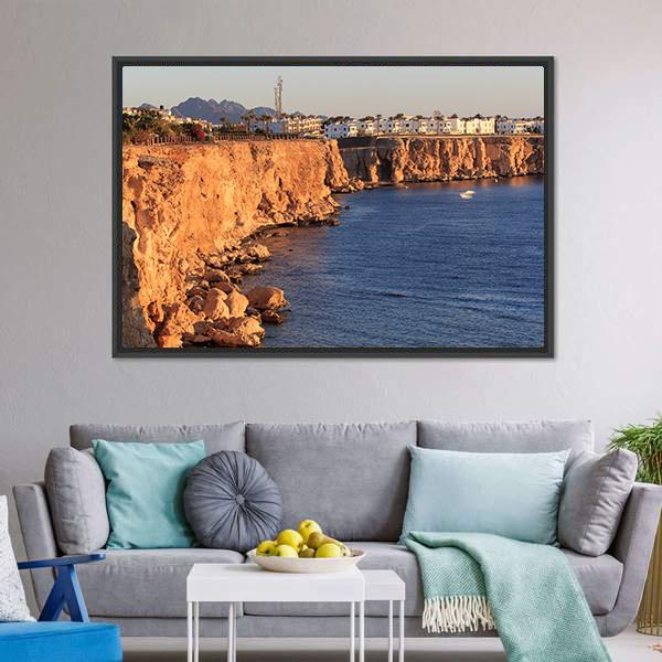 Egyptian Hotel From Red Sea Canvas Wall Art-3 Horizontal-Gallery Wrap-25" x 16"-Tiaracle