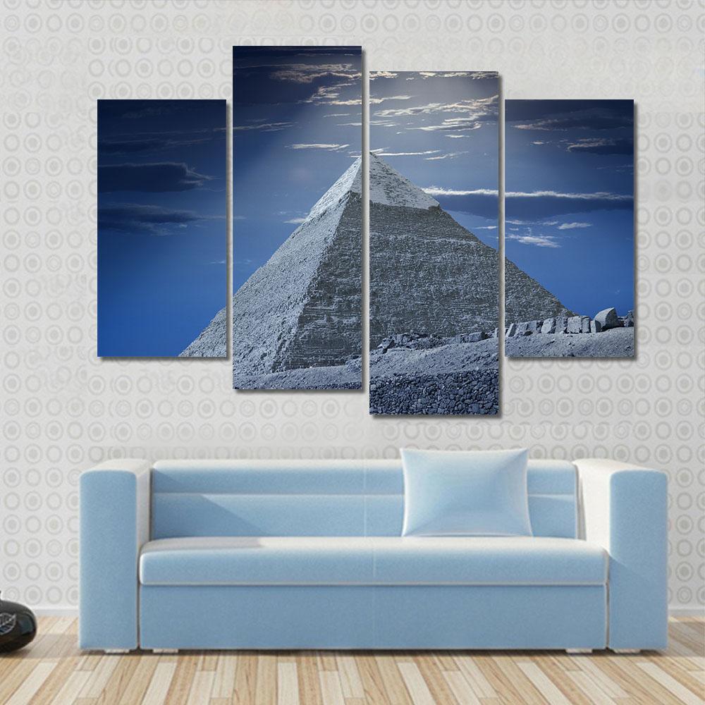 Egyptian Pyramid Canvas Wall Art-4 Pop-Gallery Wrap-50" x 32"-Tiaracle