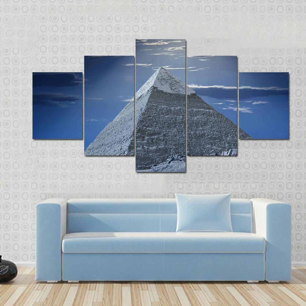 Egyptian Pyramid Canvas Wall Art-5 Star-Gallery Wrap-62" x 32"-Tiaracle