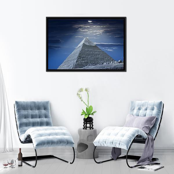 Egyptian Pyramid Canvas Wall Art-3 Horizontal-Gallery Wrap-25" x 16"-Tiaracle