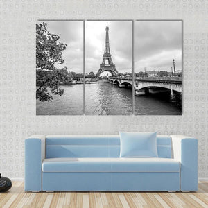 Eiffel Tower From Seine Canvas Wall Art - Tiaracle