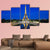 Eiffel Tower Illuminated Canvas Wall Art-5 Pop-Gallery Wrap-47" x 32"-Tiaracle