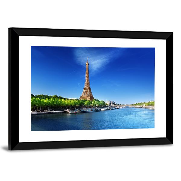 Eiffel Tower In Day Time Canvas Wall Art-5 Horizontal-Gallery Wrap-22" x 12"-Tiaracle