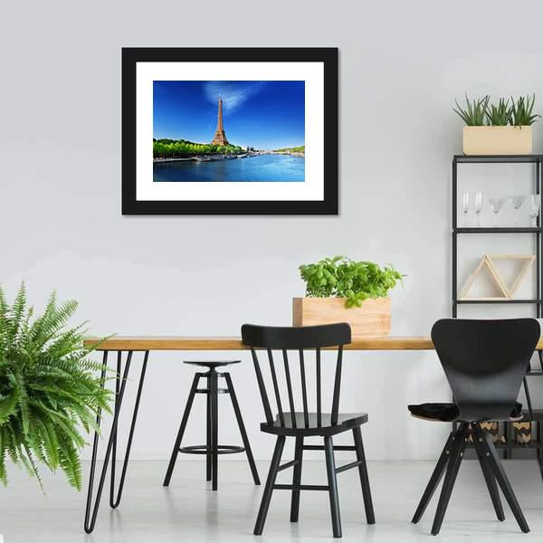 Eiffel Tower In Day Time Panoramic Canvas Wall Art-1 Piece-36" x 12"-Tiaracle