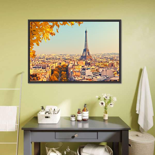 Eiffel Tower In Paris Canvas Wall Art-5 Horizontal-Gallery Wrap-22" x 12"-Tiaracle