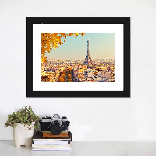 Eiffel Tower In Paris Canvas Wall Art-5 Horizontal-Gallery Wrap-22" x 12"-Tiaracle