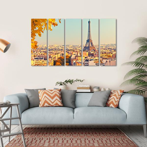 Eiffel Tower In Paris Canvas Wall Art-5 Horizontal-Gallery Wrap-22" x 12"-Tiaracle